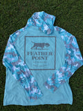 Blue Hooded Long Sleeve SPF Shirt Camo Sleeves and Hood