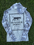 Gray Hooded Long Sleeve SPF Shirt Camo Sleeves and Hood